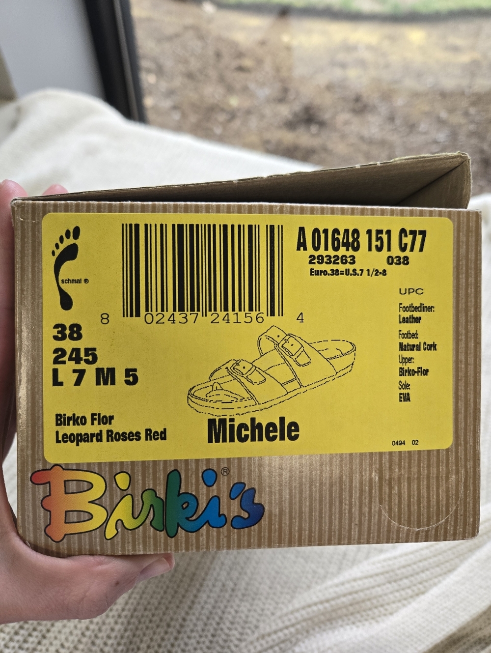 Birkenstock Birki’s Michele Leopard & Roses Print Sandals Size 38 NIB Rare - Picture 13 of 14